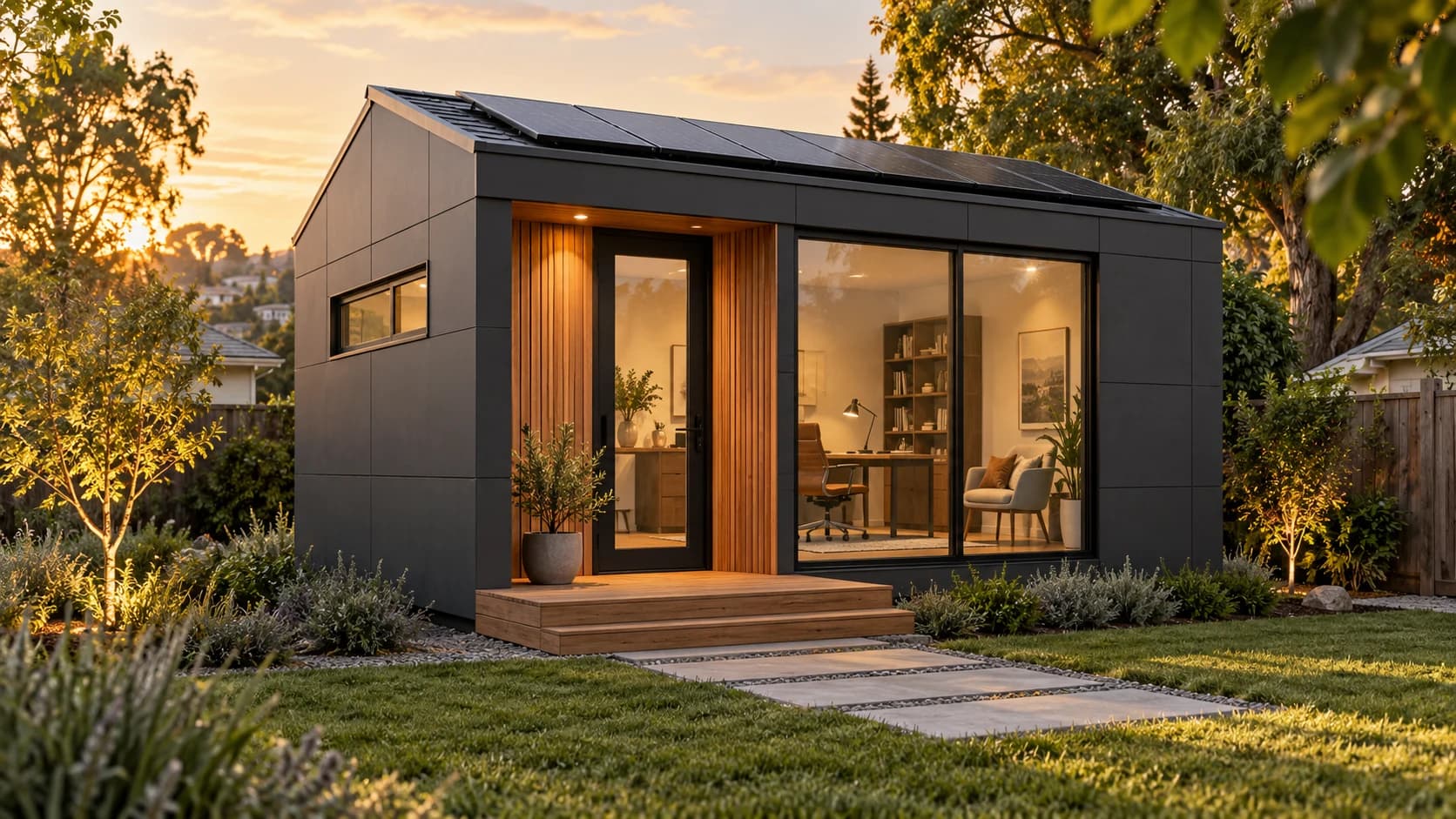 The backyard office with optional solar and outdoor features