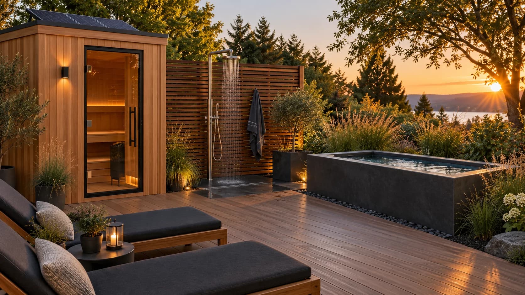 The wellness deck with optional solar and outdoor features