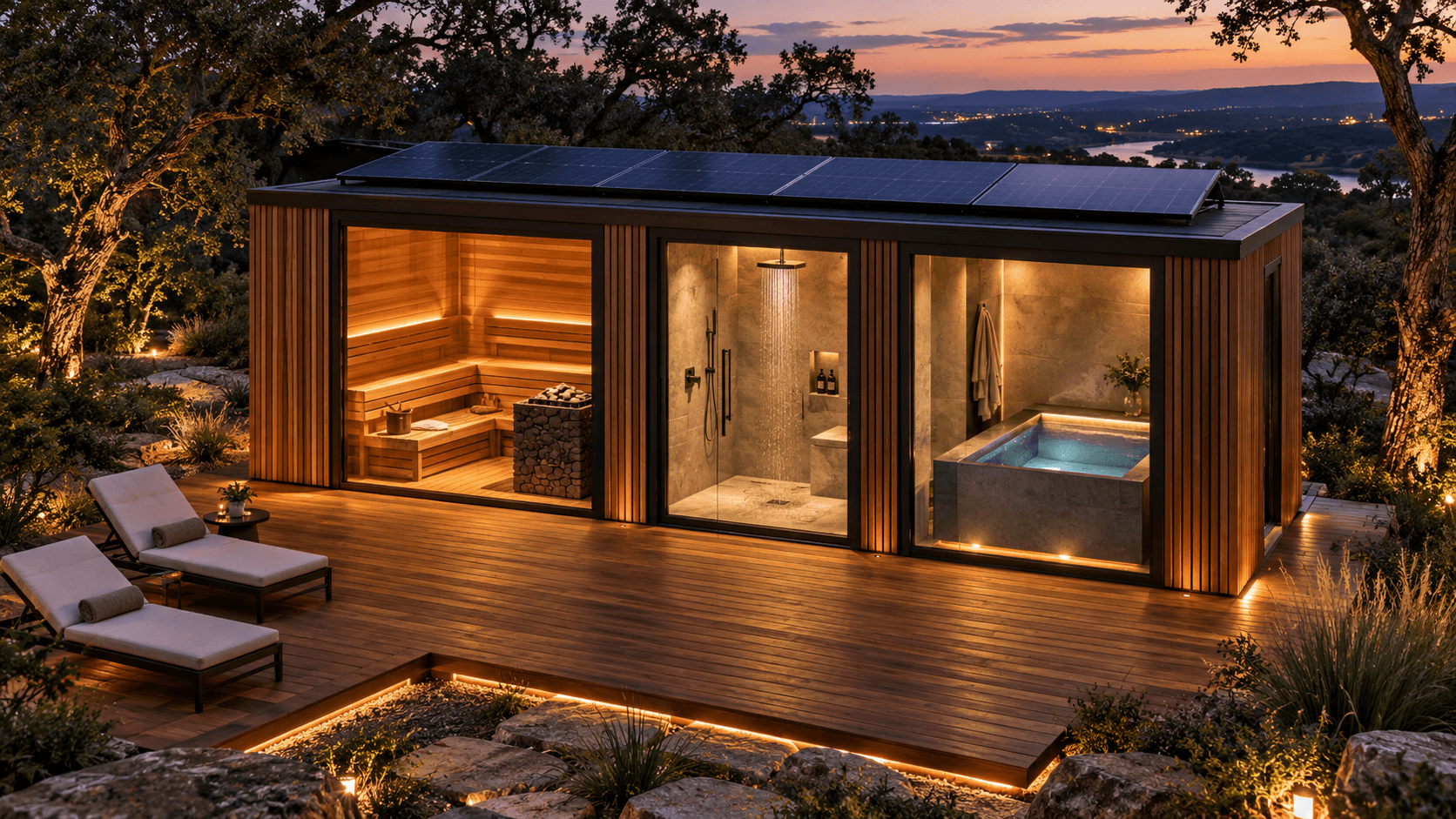 The wellness room with optional solar and outdoor features